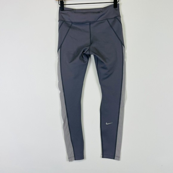 Nike Dri-Fit Grey Mesh Side Panels Compression Pull On Leggings Womens Sz Small - Picture 6 of 9